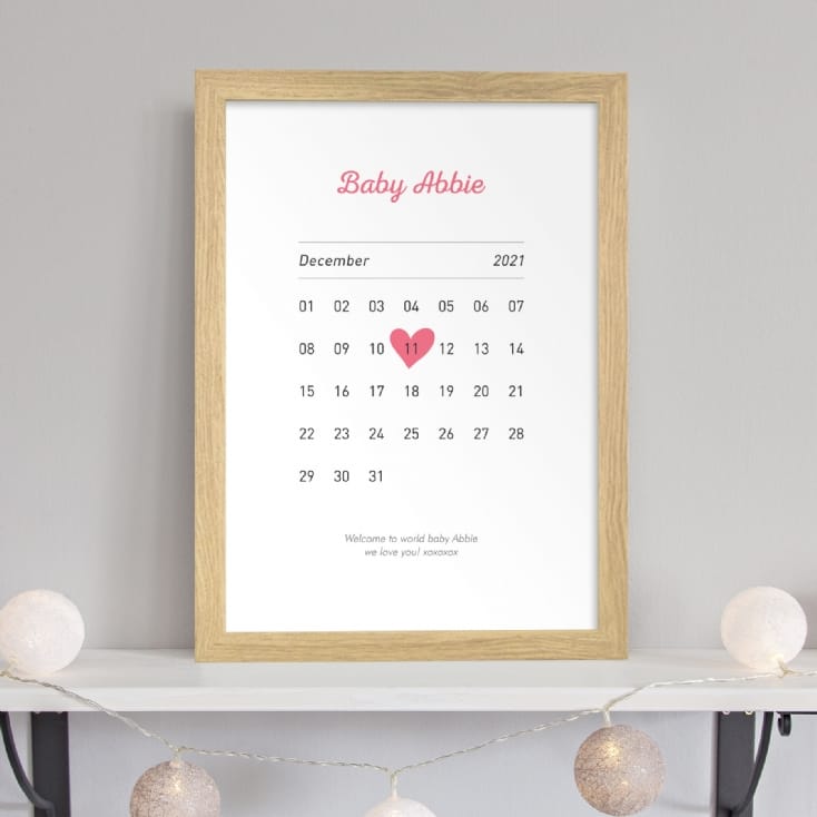 Personalised New Baby Birth Date Prints