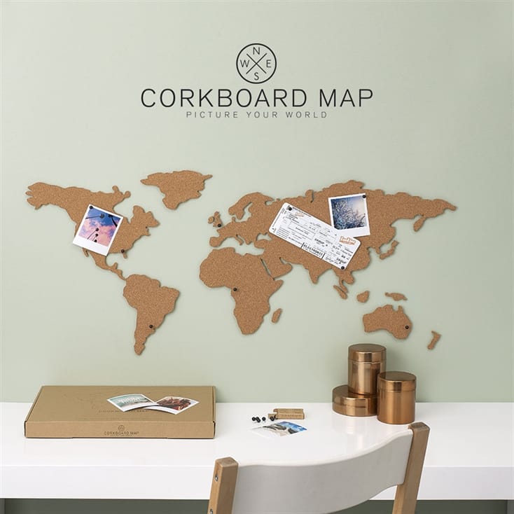 Set of 4 World Traveller Map Dinner Table Placemats Cork Backed Geography New