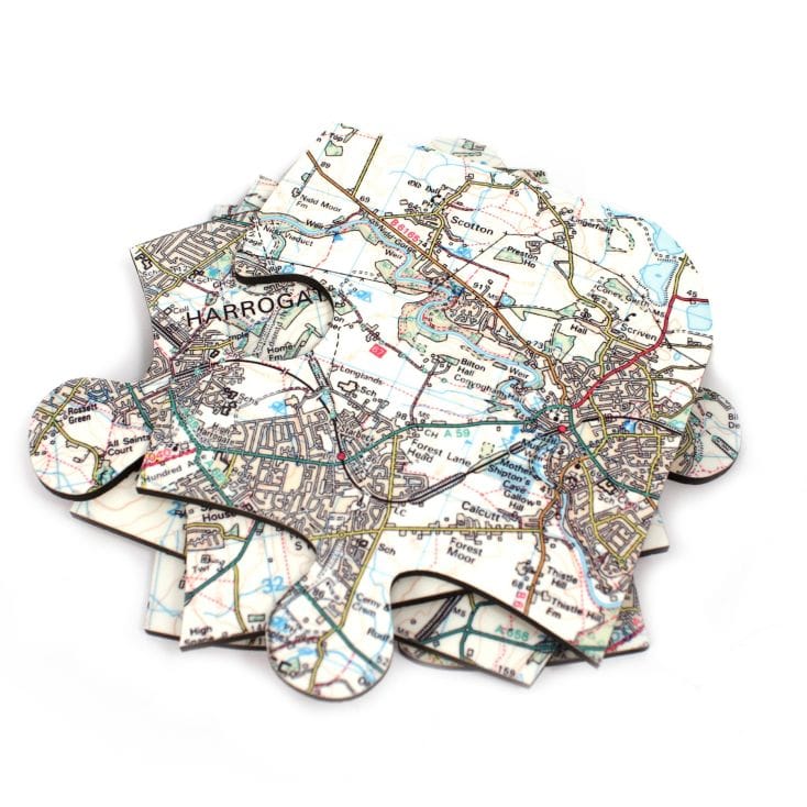  Personalised Map Jigsaw Coasters