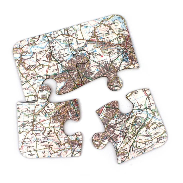  Personalised Map Jigsaw Coasters