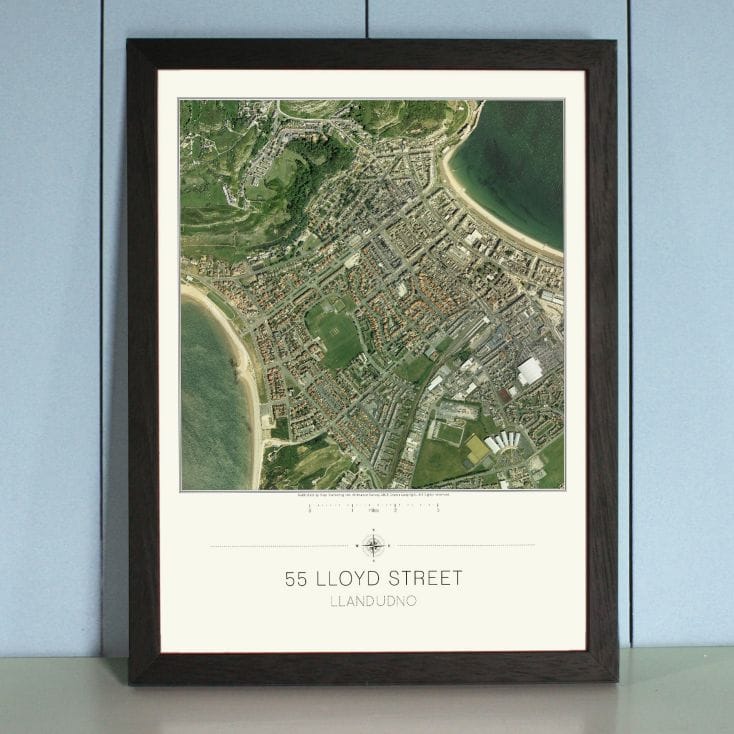 Your Home Aerial View Map Print - England and Wales only