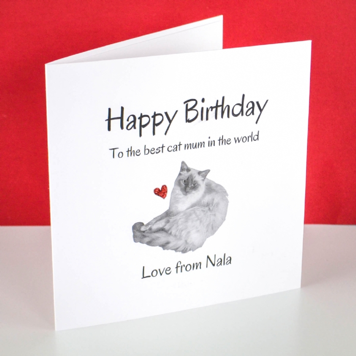 Personalised Photo Upload Birthday Card from the Cat