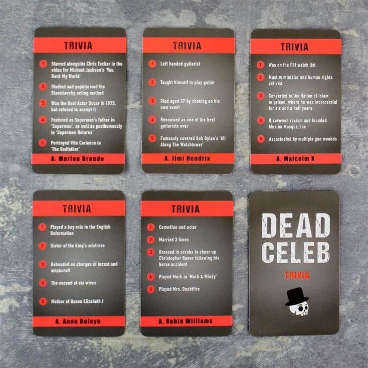 Dead Celebs Card Game Find Me A Gift
