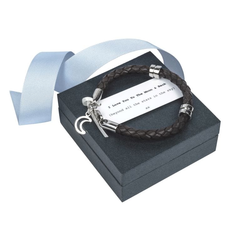 Moon and Back Wristband With Personalised Gift Box