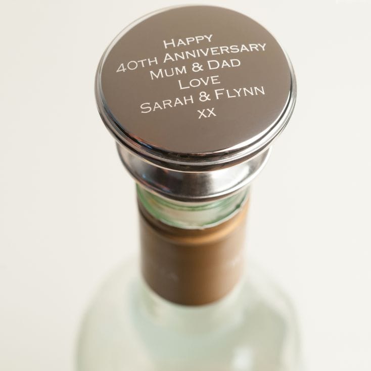 personalised silver wine stopper