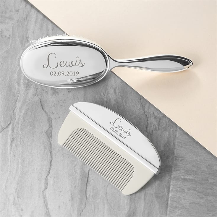 personalised hair brush baby