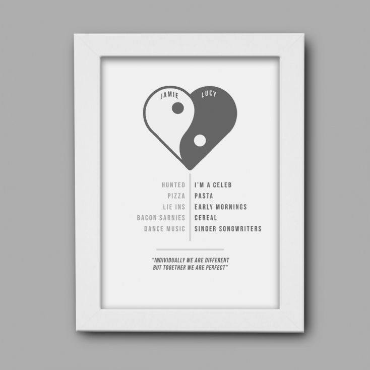 Personalised Yin & Yang Heart Print