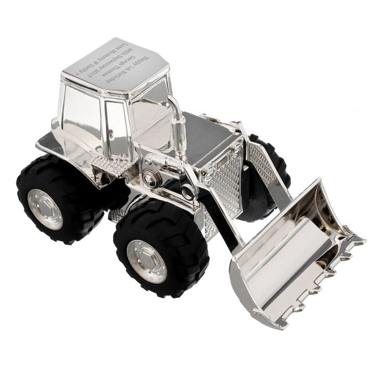 Silver Plated Personalised Tractor Money Box Find Me A Gift