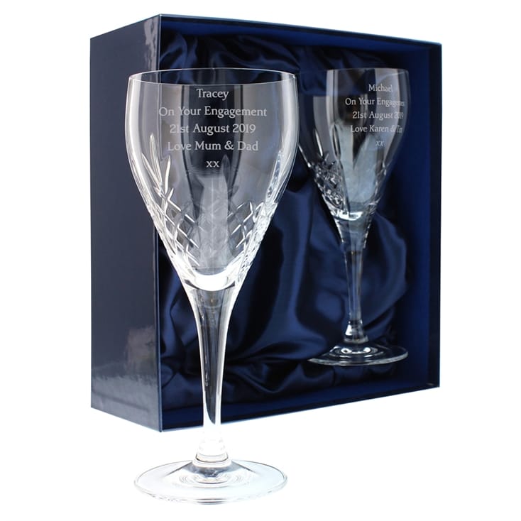 Personalised Pair Of Crystal Wine Glasses Find Me A Gift