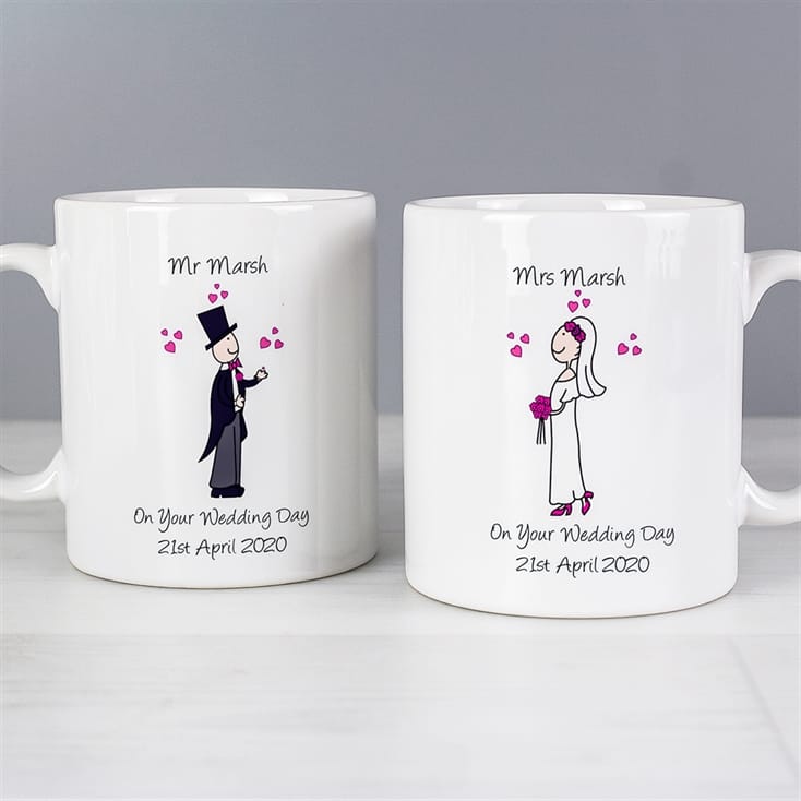 Personalised Wedding Mug Set