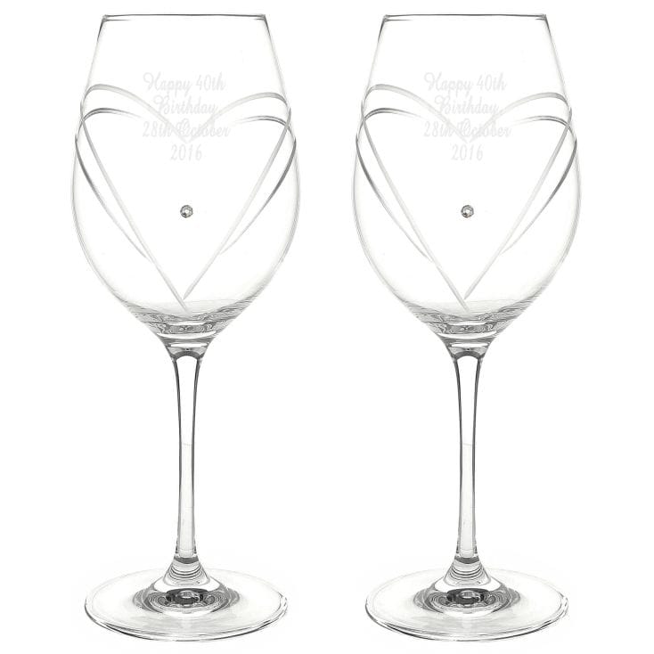 Personalised Heart Wine Glasses