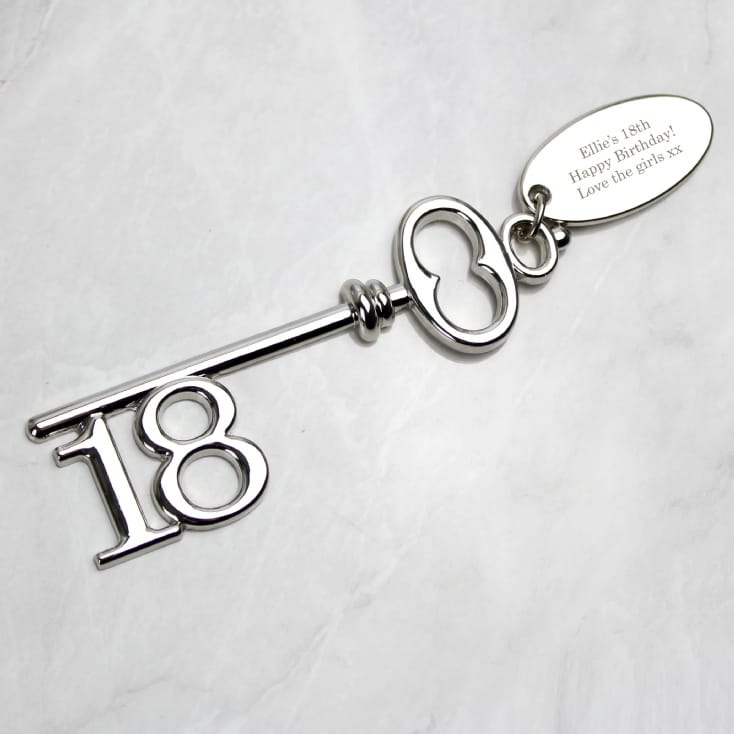 Personalised Silver 18th Birthday Key | Find Me A Gift