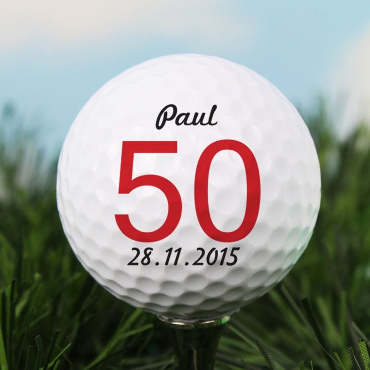 50th Birthday Personalised Golf Ball  Find Me A Gift