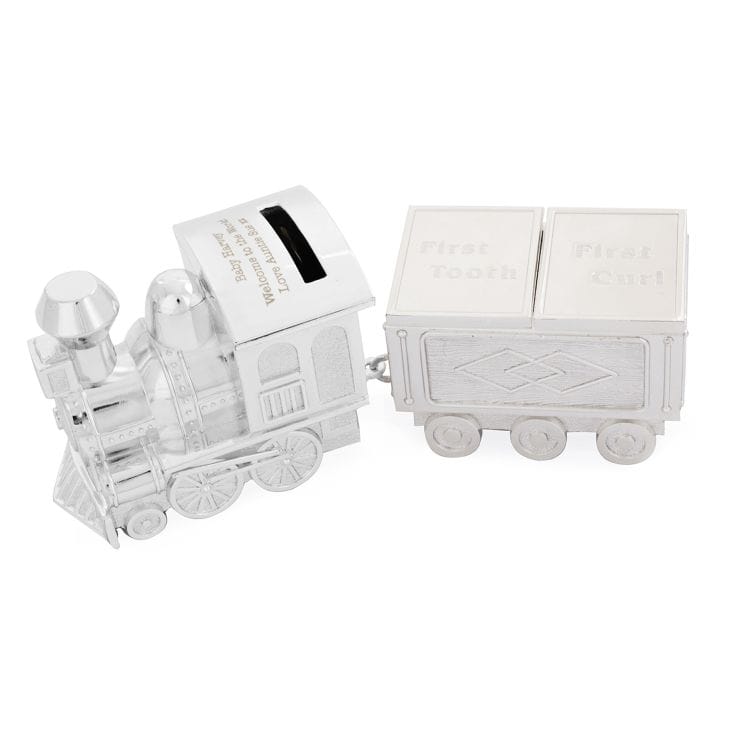 Personalised Train With Tooth Curl Money Box