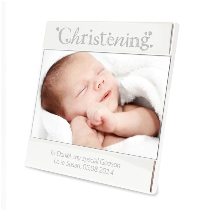 Personalised Silver Christening Photo Frame
