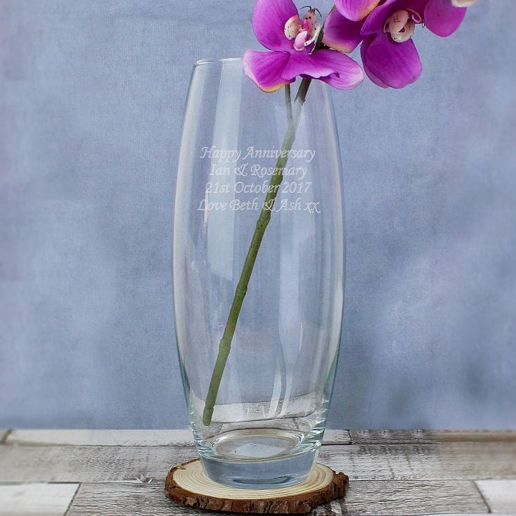 50th Birthday Engraved Vase