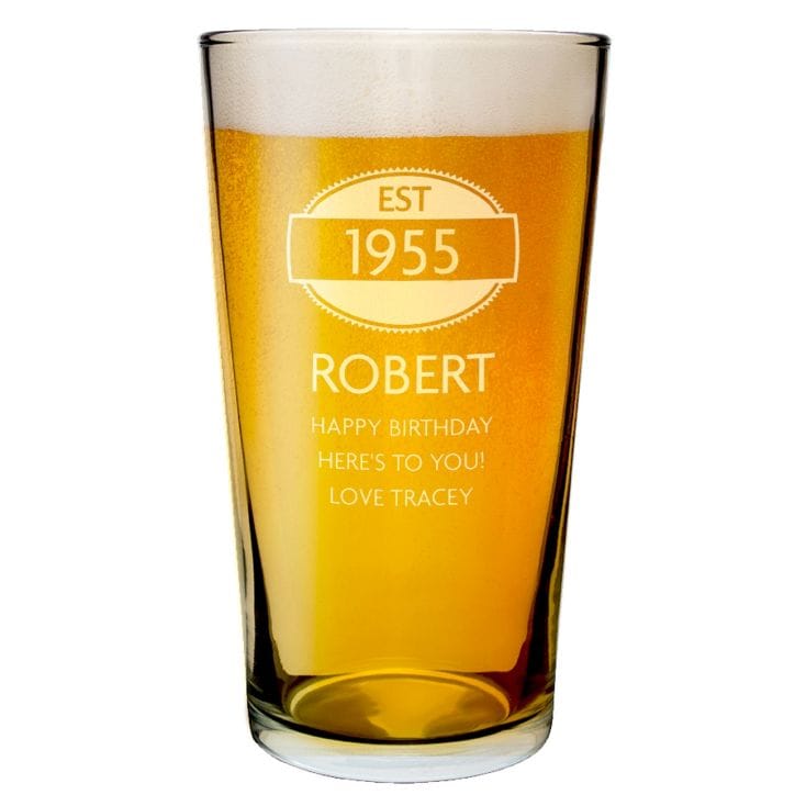 Personalised 60th Birthday Glass