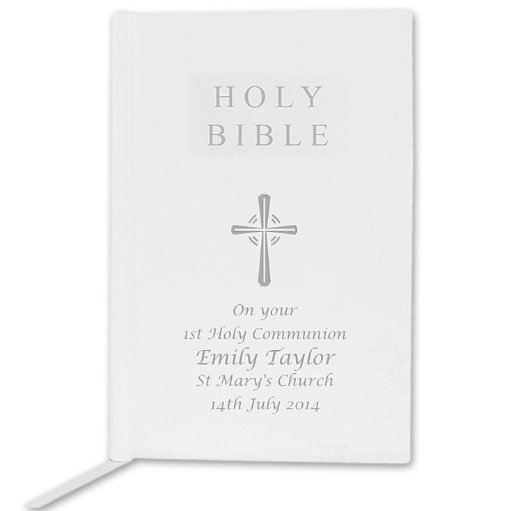 New Baby Christening Gift Keepsake Personalised Bible Trinket Box 