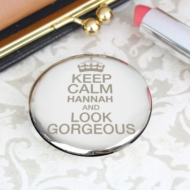 Keep Calm Personalised Compact Mirror