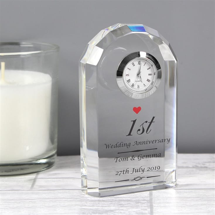 Personalised Glass Anniversary Clock