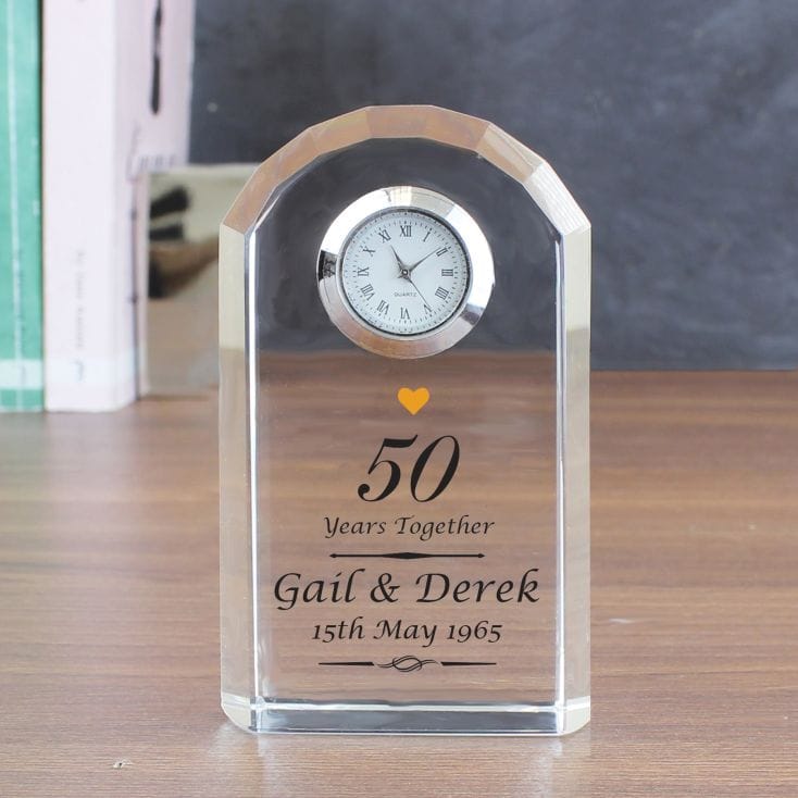 Personalised Golden Anniversary Clock