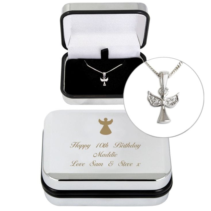 Angel Necklace with Personalised Box