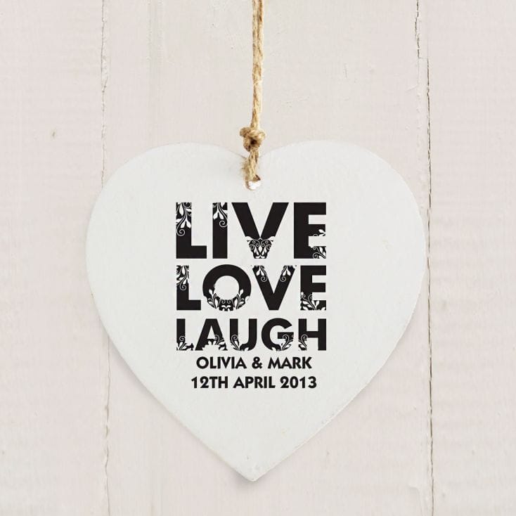 Live Love Laugh Wooden Heart Decoration