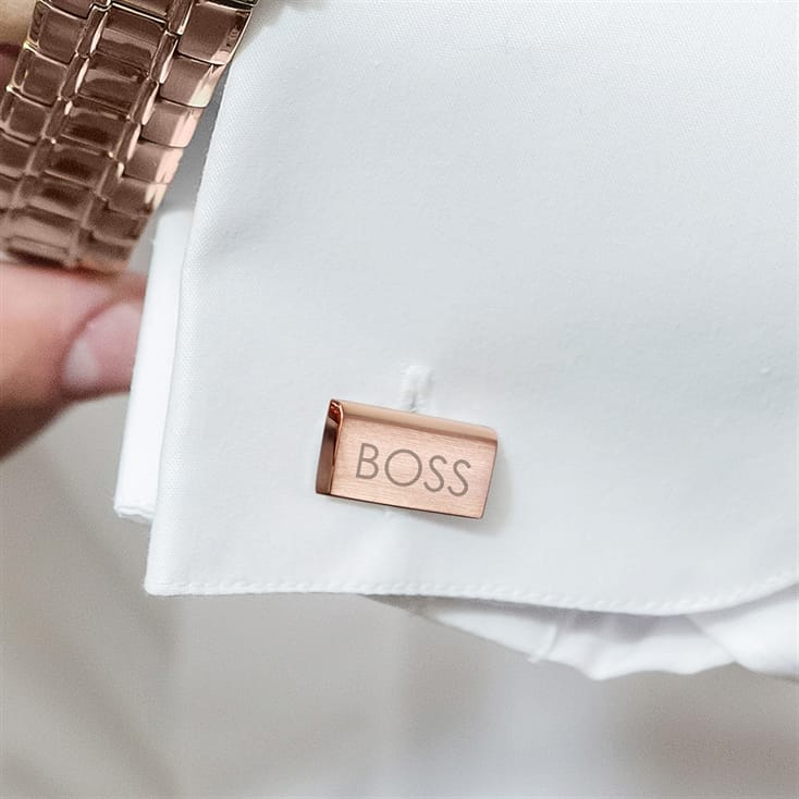 Personalised Rose Gold Plated Cufflinks