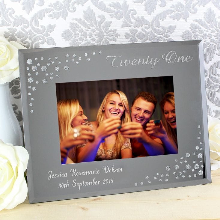 Silver Diamante 21st Anniversary Birthday Photo Frame Present Occasion Gifts 