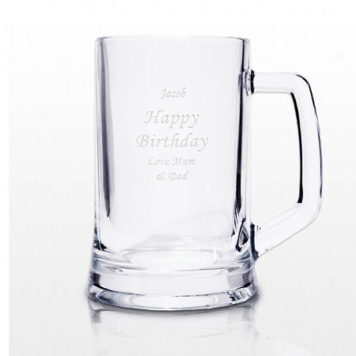Personalised Engraved Glass Tankard