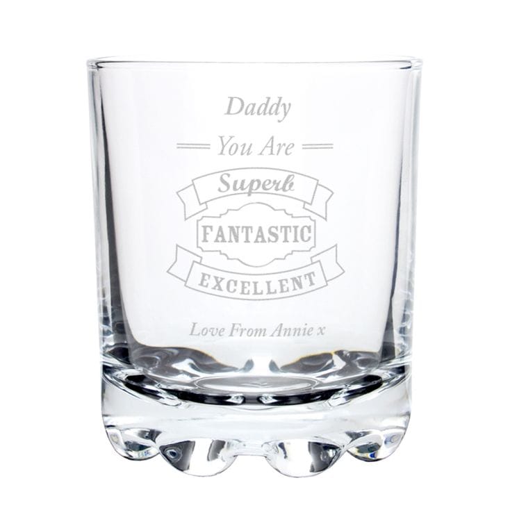 Vintage Typography Whisky Glass