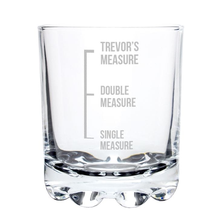measures engraved whiskey glass