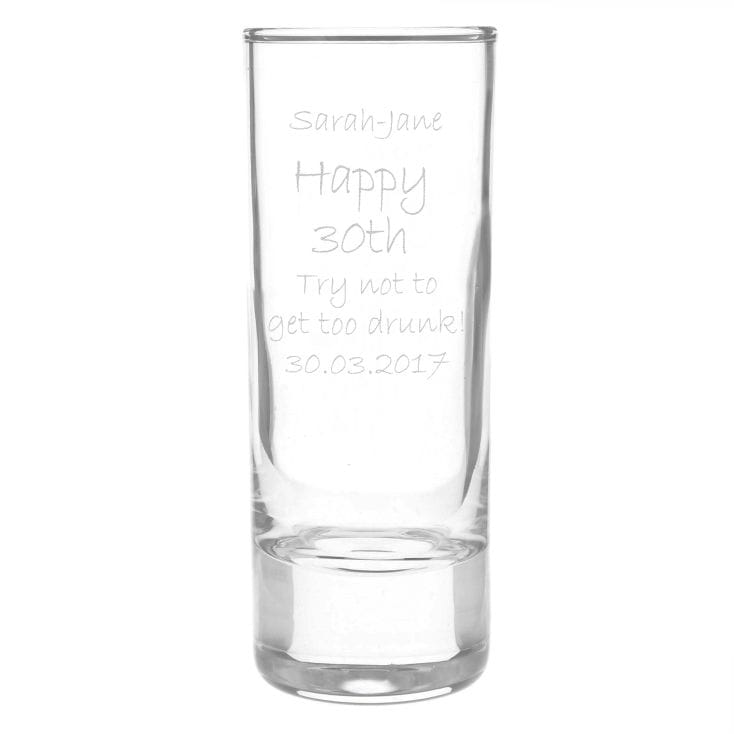 Personalised 30th Birthday Shot Glass