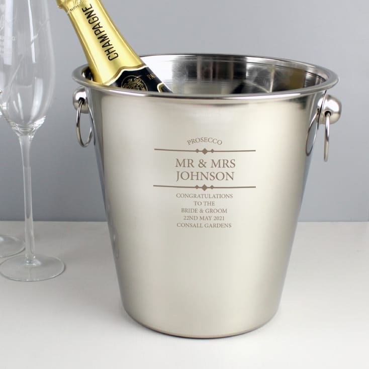 Personalised Stainless Steel Wedding Ice Bucket Find Me A Gift