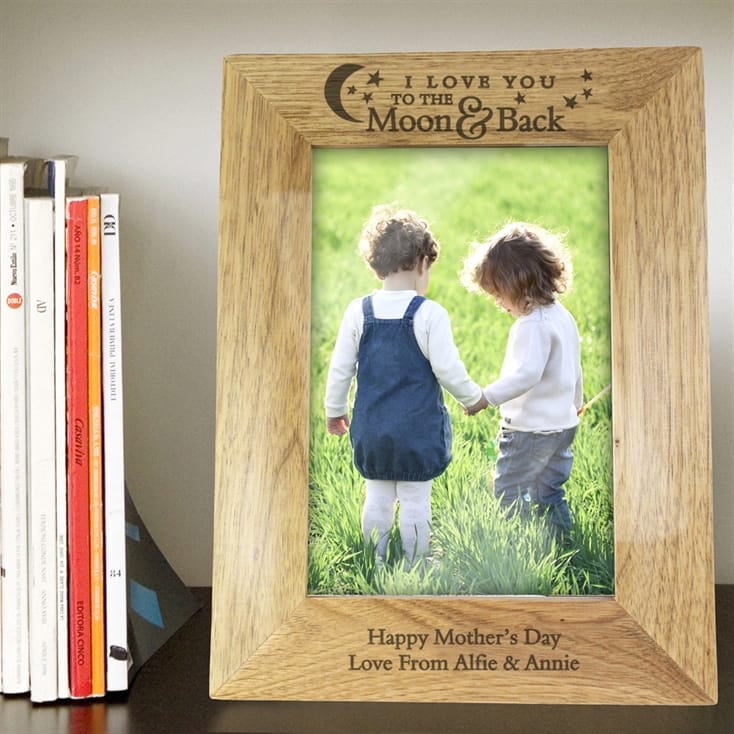 Personalised To the Moon and Back Wooden Photo Frame FMAG