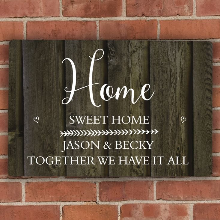 Personalised Metal Sign With Wood Effect