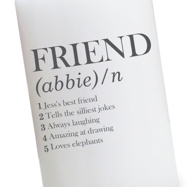 Personalised Dictionary Definition Friend Candle
