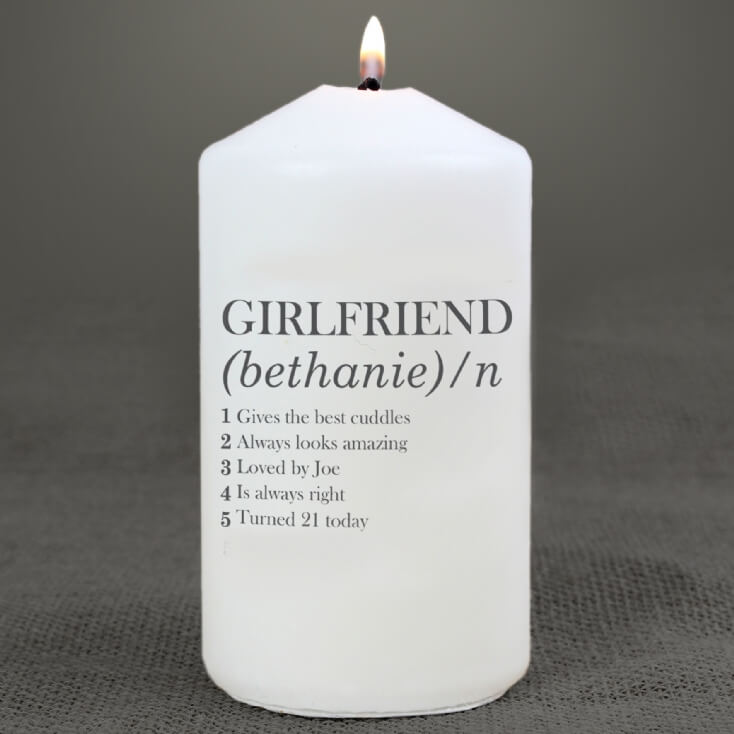 Personalised Girlfriend Definition Candle
