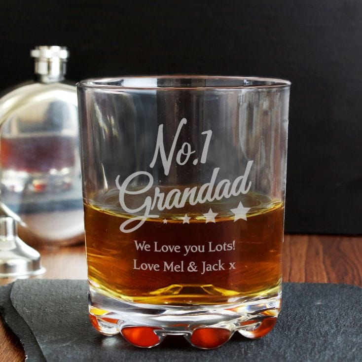 Personalised No.1 Grandad Glass