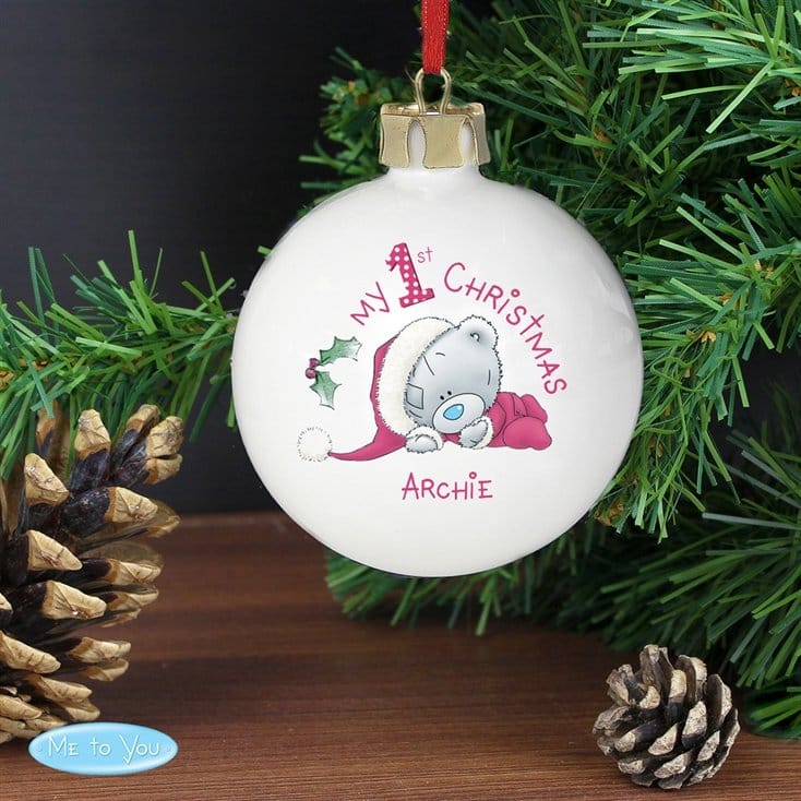 personalised 1st christmas baubles