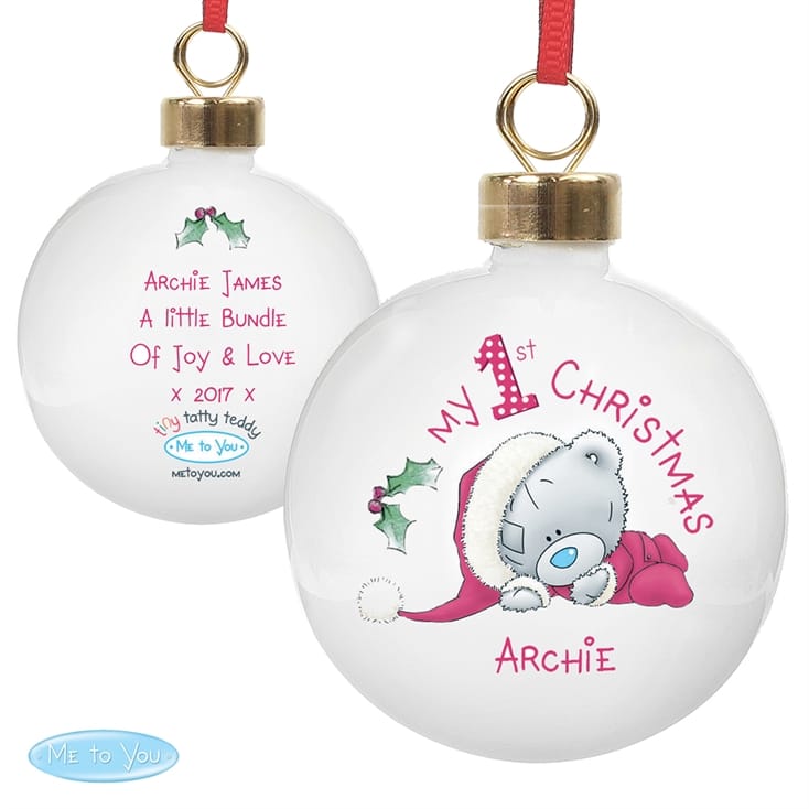 Me To You Personalised First Christmas Bauble