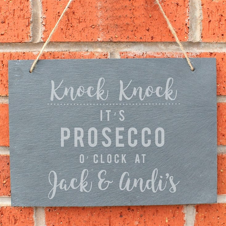 Personalised Gin or Prosecco Hanging Slate Sign