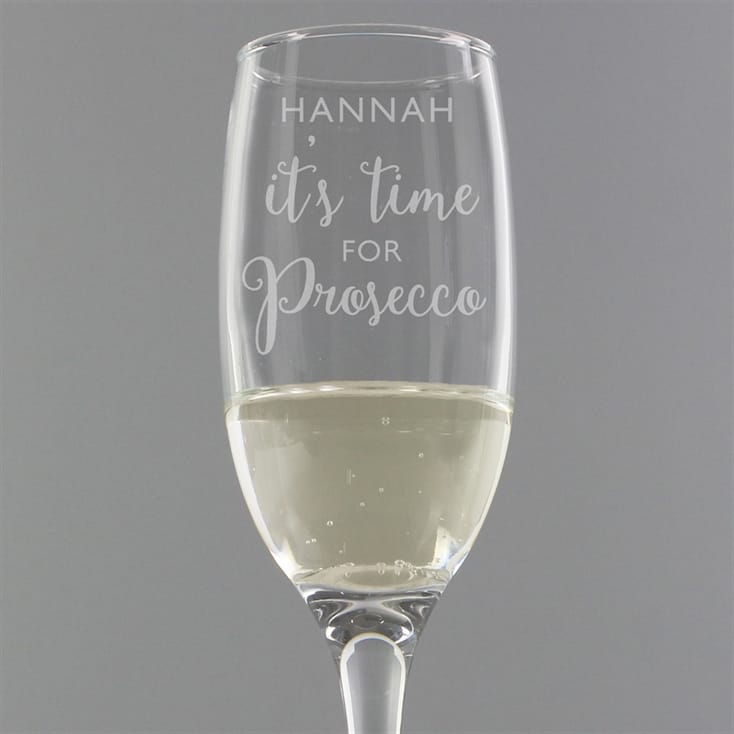 Personalised 'It's Time for Prosecco' Flute
