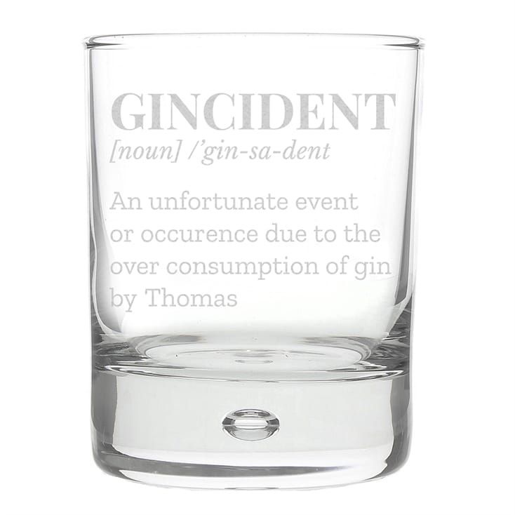 Personalised Gincident Gin Tumbler Glass