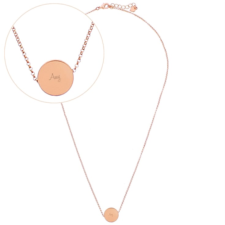 Personalised Rose Gold Disc Necklace
