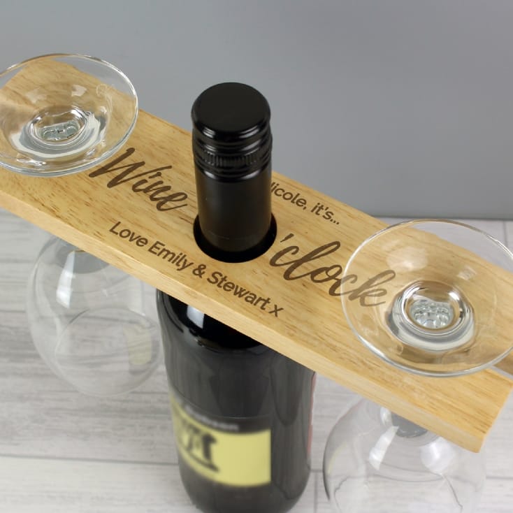 Personalised Wine Glass & Bottle Butler