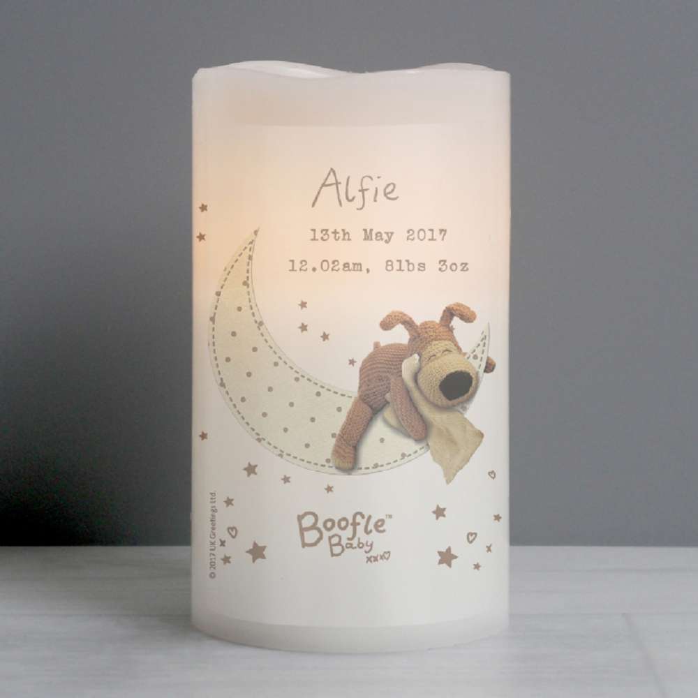 Personalised Baby Boofle LED Candle
