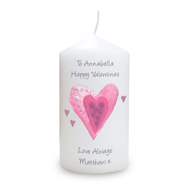 Personalised Hearts Candle