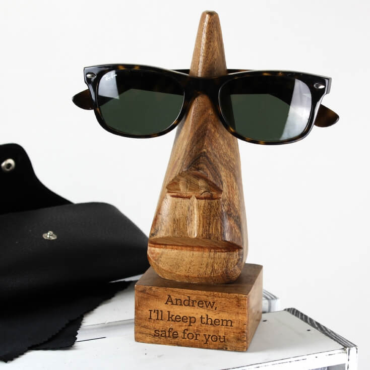 Personalised Wooden Glasses Nose-Shaped Holder