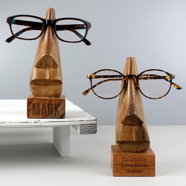 Personalised Wooden Glasses Nose-Shaped Holder
